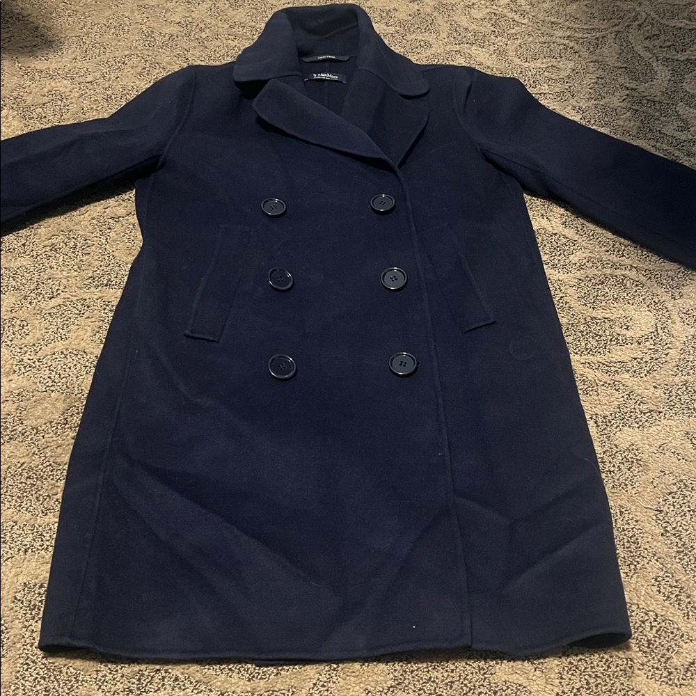 Women's ‘S MaxMara Pure Wool Navy Double-Breasted Coat